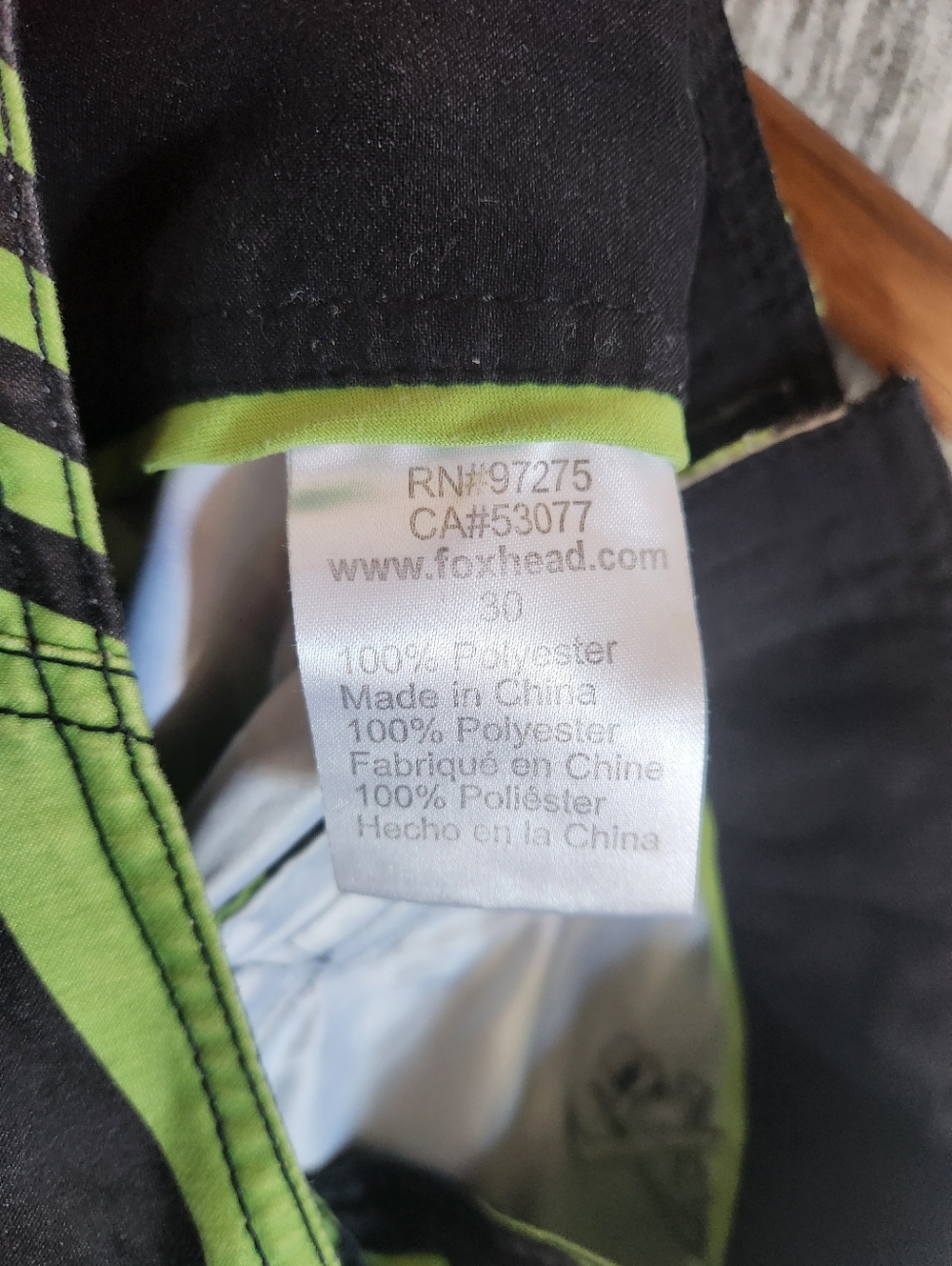 Fox Racing Board Shorts Summer Green Black Size 30 - Picture 7 of 7